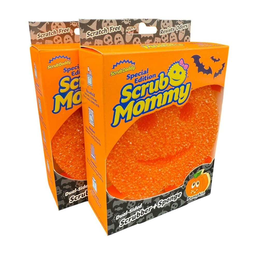 Scrub Mommy Halloween Pumpkin Dual-Sided Scrubber &‎ Sponge 2 Pack Special Ed